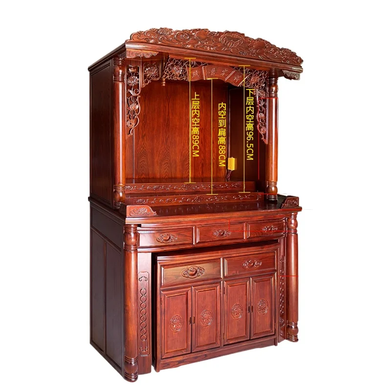 Tqh Buddha Shrine Altar God of Wealth Clothes Closet for New Chinese Style Avalokitesvara Buddha Cabinet Altar Modern