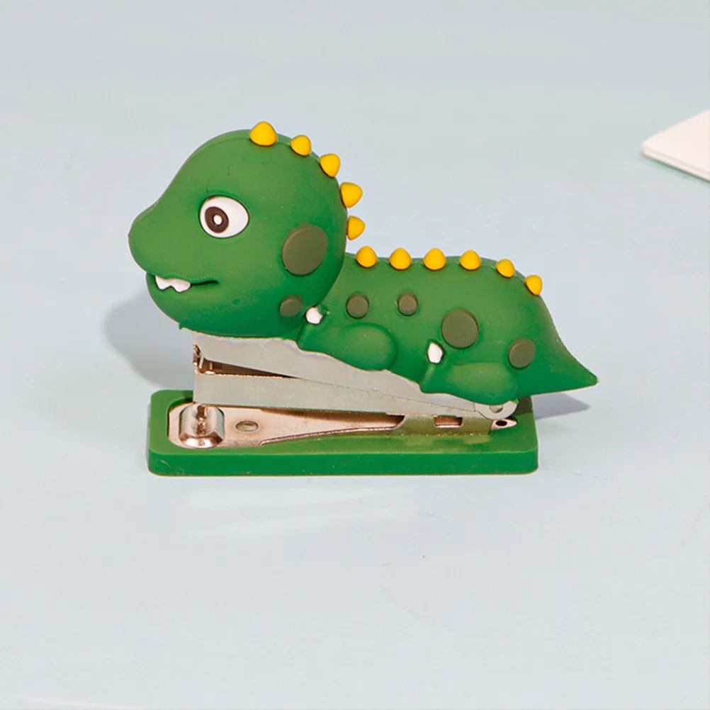 

Office Desk Decor Mini Stapler Cute Dinosaur Small Silicone Decorative Green Staplers Booklet