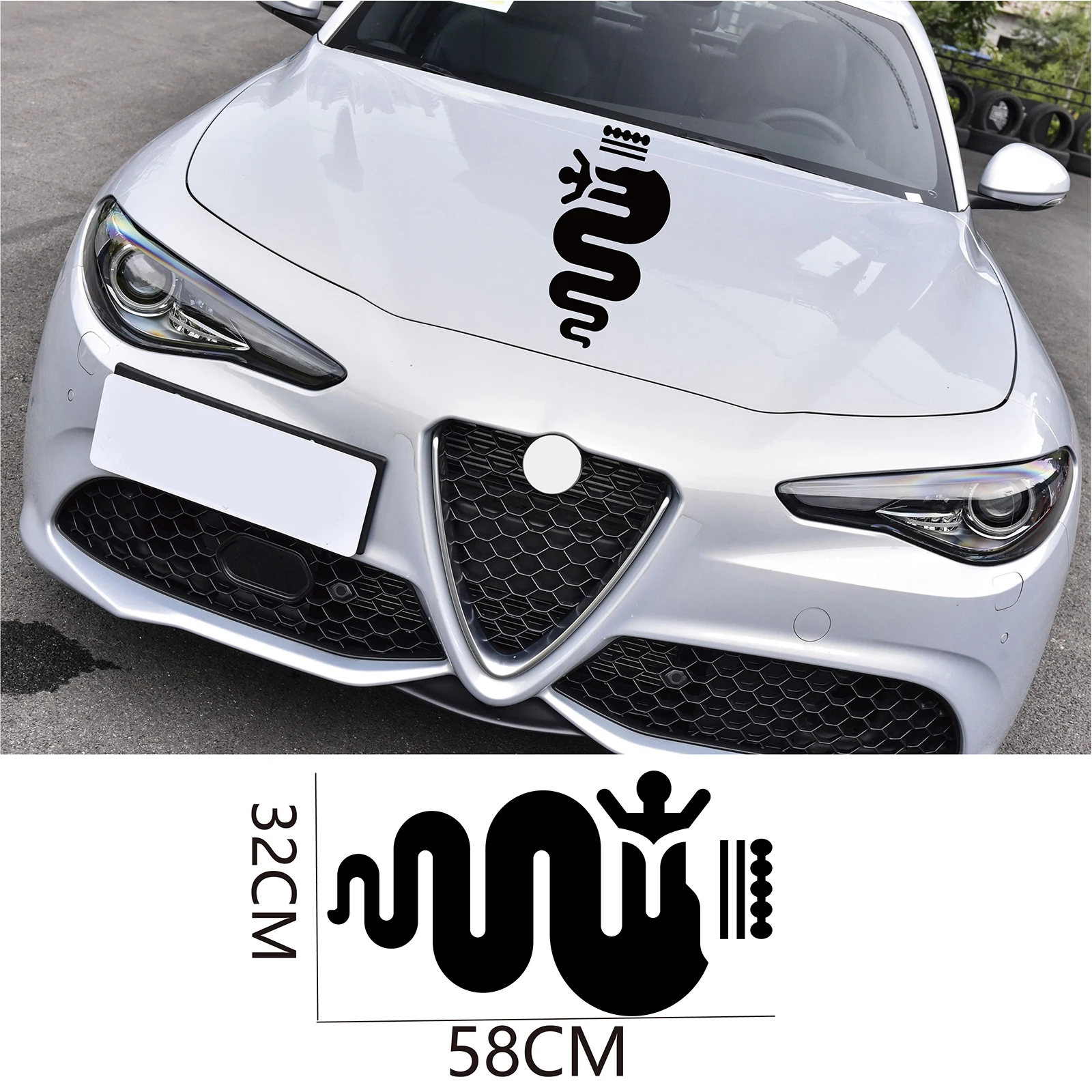 

Car Hood Cover Stickers DIY Auto Vinyl Film Decals For Alfa Romeo MiTo Giulia Giulietta 147 156 159 166 Car Decro Accessories