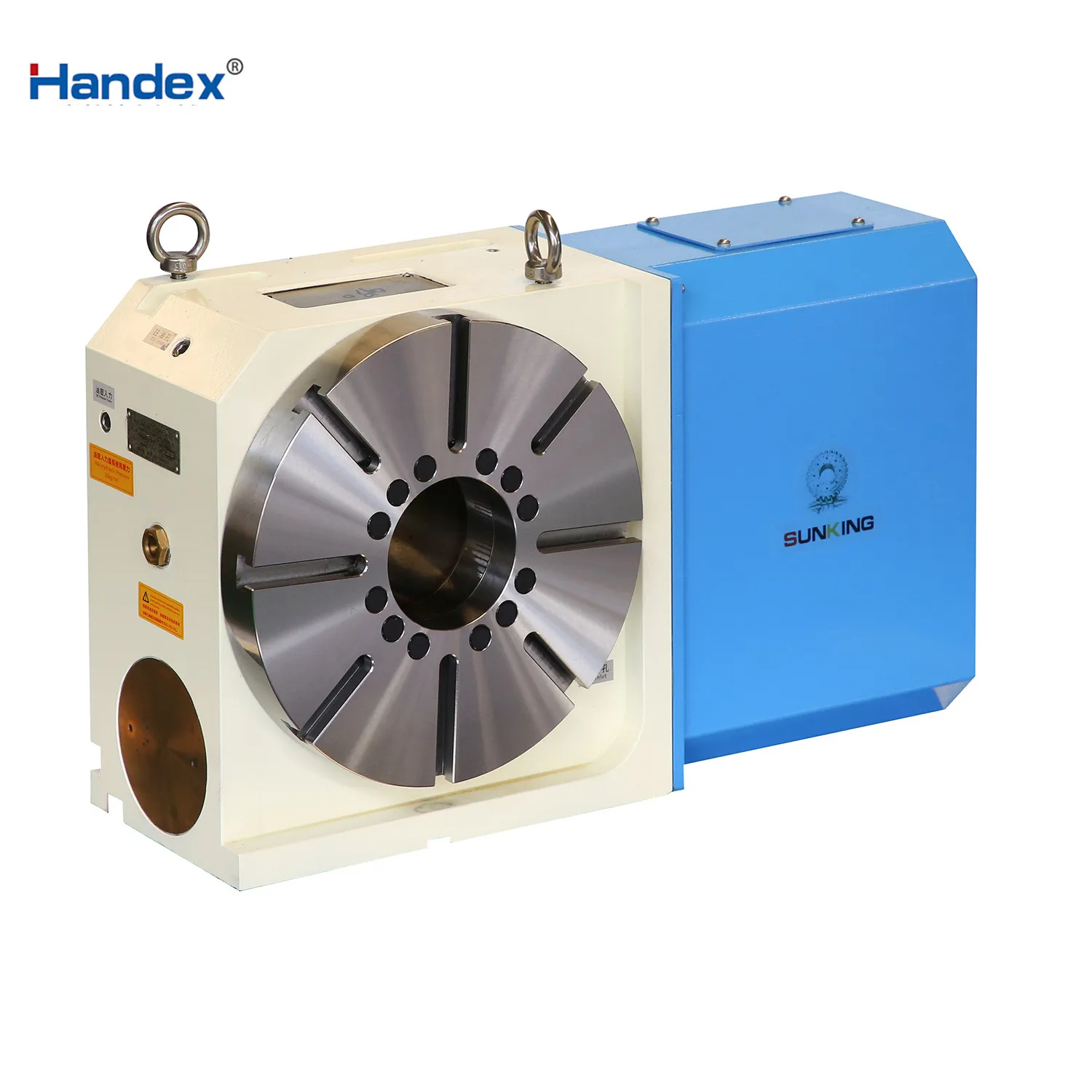 

HANDEX Precision 80mm Diameter 4th Axis CNC Rotary Table With Gearbox Motor Bearing Steel Construction For Machine Center Use