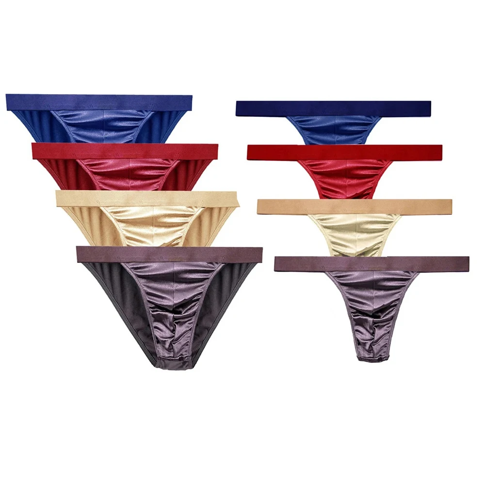 8Pcs/Bag Sexy Underwear Men Gay Thong Lingerie G String Breathable T-Back low-Rise Solid  SMLXL2XL3XL