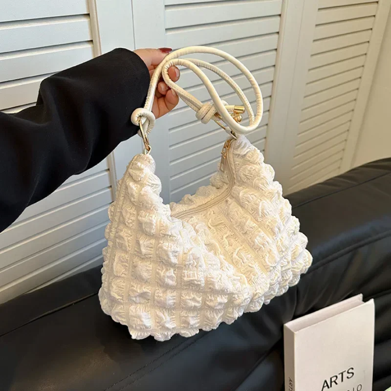 

​​2025 New Women Wrinkled Cloud Underarm Bag Multi-way Crossbody Shoulder Purse Minimalist Vintage Style for Daily Use​