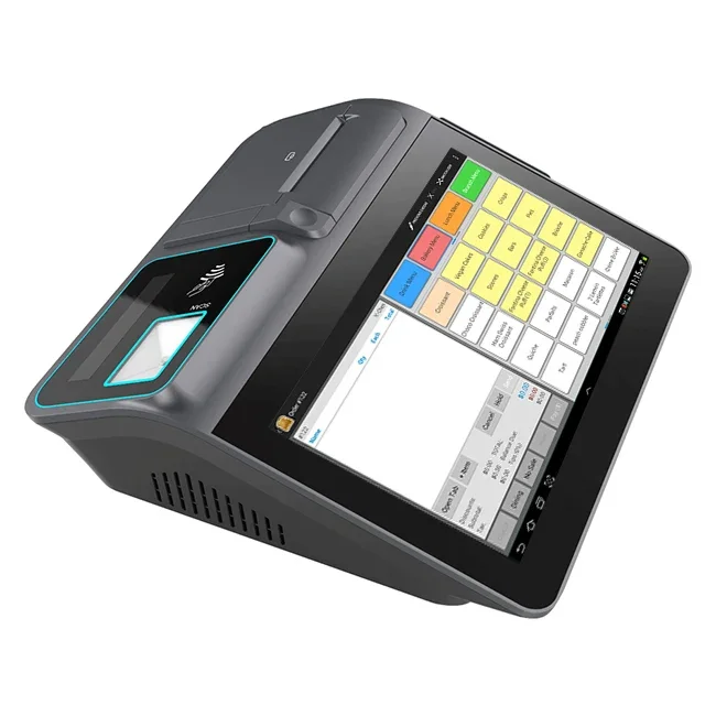 Novo ponto de venda tudo-em-um android nfc pos sistema terminal caixa registradora com impressora