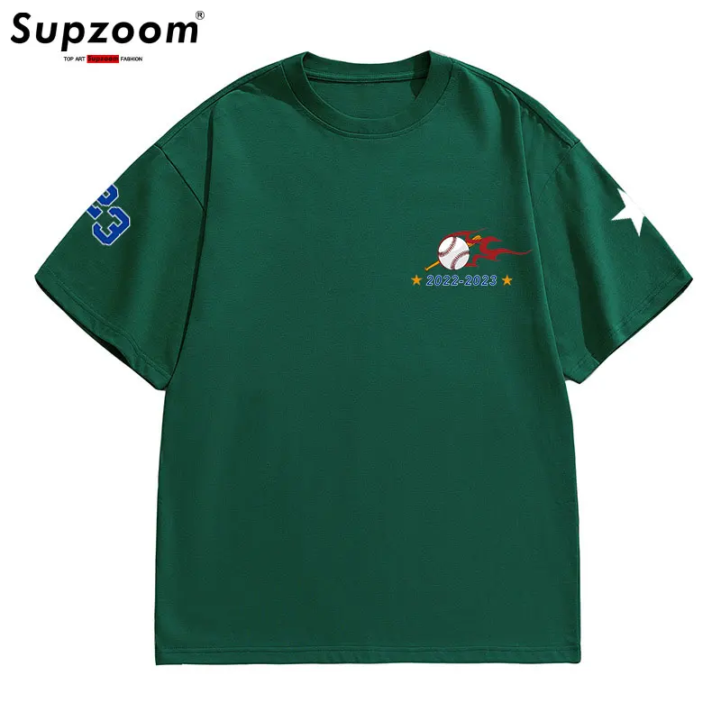 Supzoom New Arrival Summer Top Fashion Printed Neutral Short O-neck Casual Hip Hop Heavy Texture Cotton Ins Loose Men Tshirt