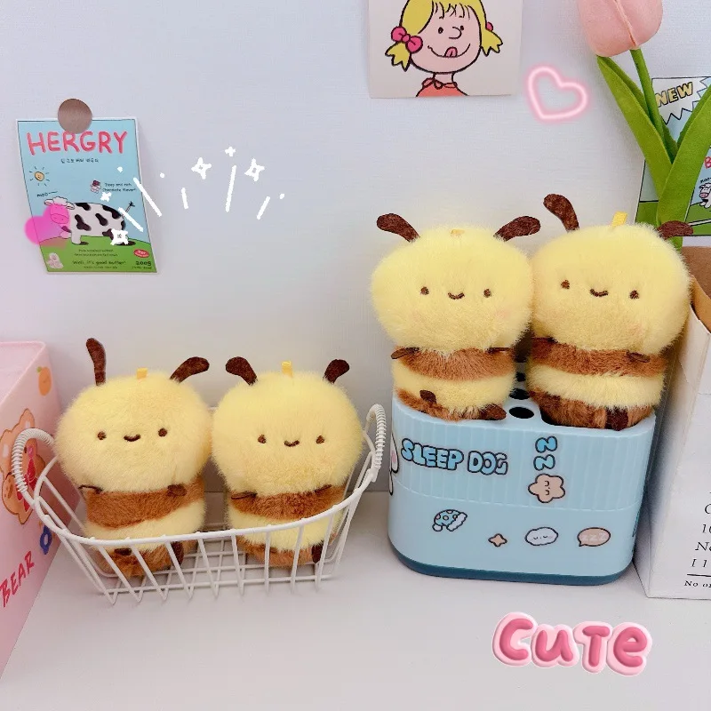 Schattige bijenpop hanger knuffels dier sleutelhanger auto tas hangende decoratie creatieve rugzak sleutelhanger accessoires kinderspeelgoed