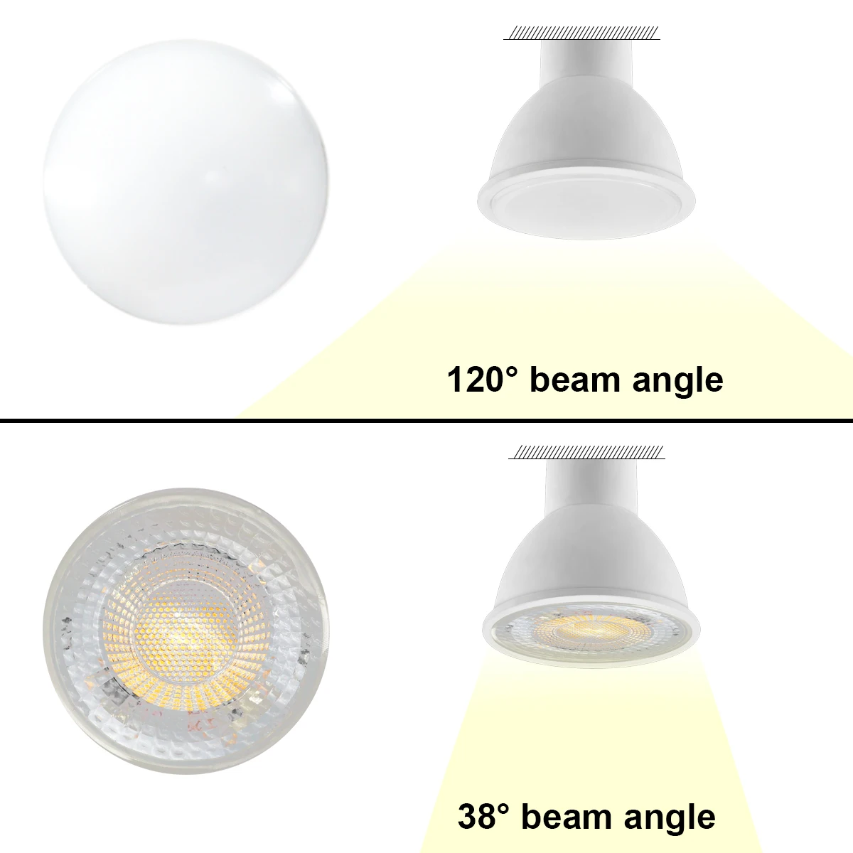 Foco LED de bajo voltaje, 4 20 piezas, CA/CC 12-24V, 3W-7W, 38/120 grados, GU 5,3, 3000, 4000, 6000K, para casa, habitación, estudio y sala de estar