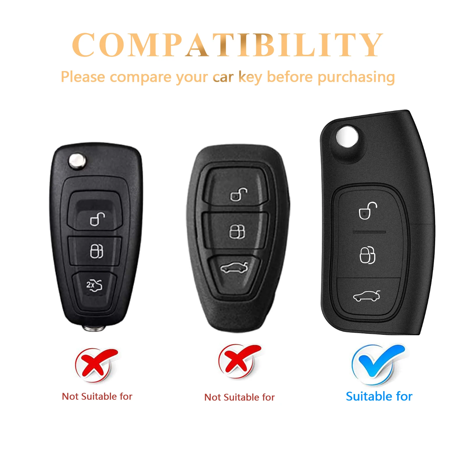 Tpu Car Key Case Cover For For Ford Focus 2 MK2 Fiesta Mondeo Galaxy Falcon Territory Ecosport Kuga Escape Key Fob Case Keychain