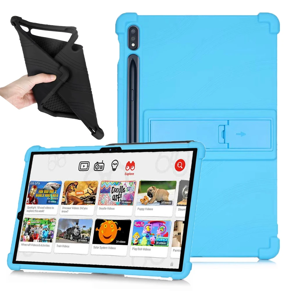 Case For Samsung Galaxy Tab S8 S7 Plus S7 FE Shockproof Silicon Kids Tablets cover For SM-X800 X806 X700 T970 T730 T870 Fundas