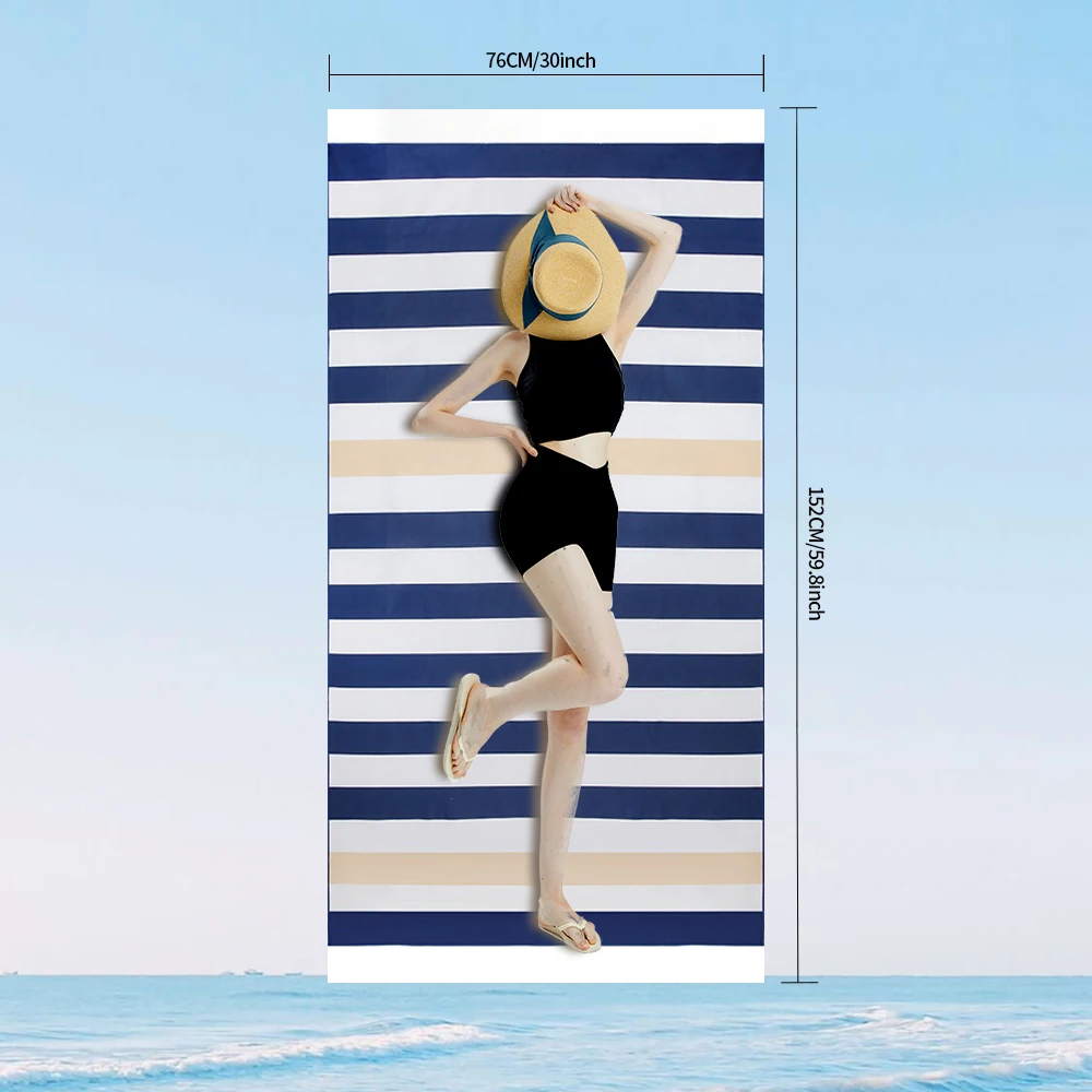 Toalla de playa de secado rápido, resistente a la arena, de microfibra absorbente - Ligera, de secado rápido, para nadar, acampar, yoga, playa._voghion.com