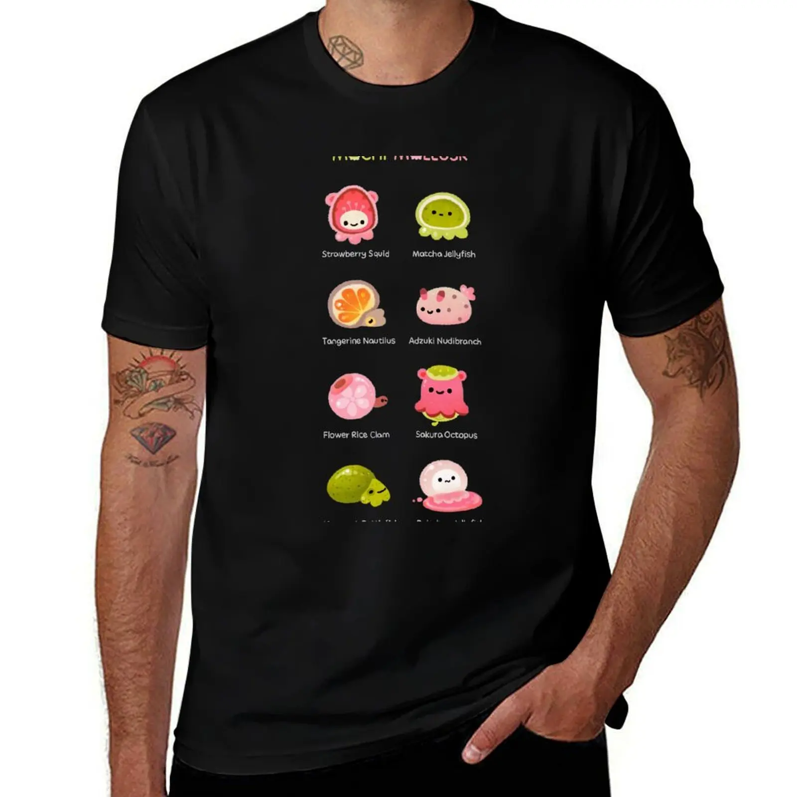 Mochi mollusk - white T-Shirt Retro Style Print Casual Top T-Shirt