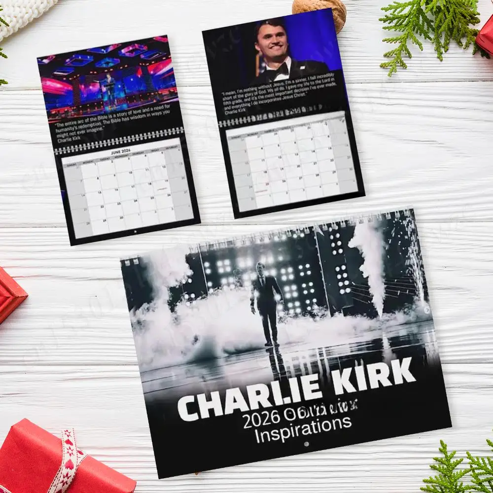 

Вдохновляющий настенный календарь на 2026 год, ежедневная вдохновение Чарли Кирк, настенные календари с точечной точкой для офиса, дома или подарков