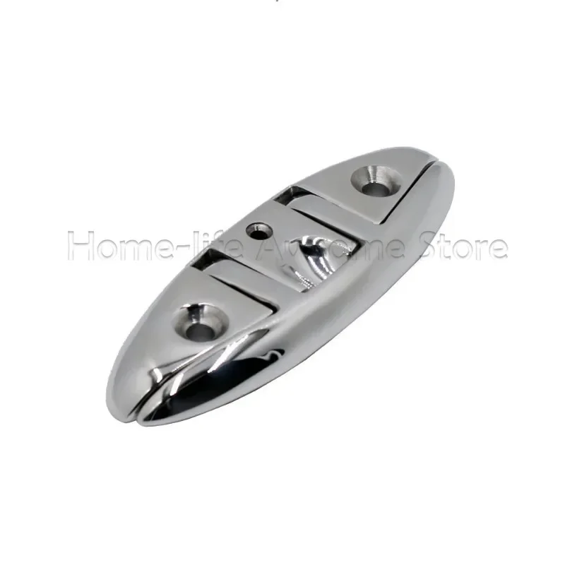 5-inch/6-inch/8-inch Boat Deck Folding Cleat Portable  Removable Pre-drilled Mirror Polished Glossy Canoe Mooring Cleats Parts