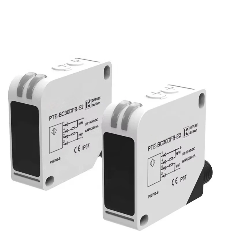60M IP67 Emitter Photoelectric Sensor 24VDC NO NC Relay Output, Response Time 10ms