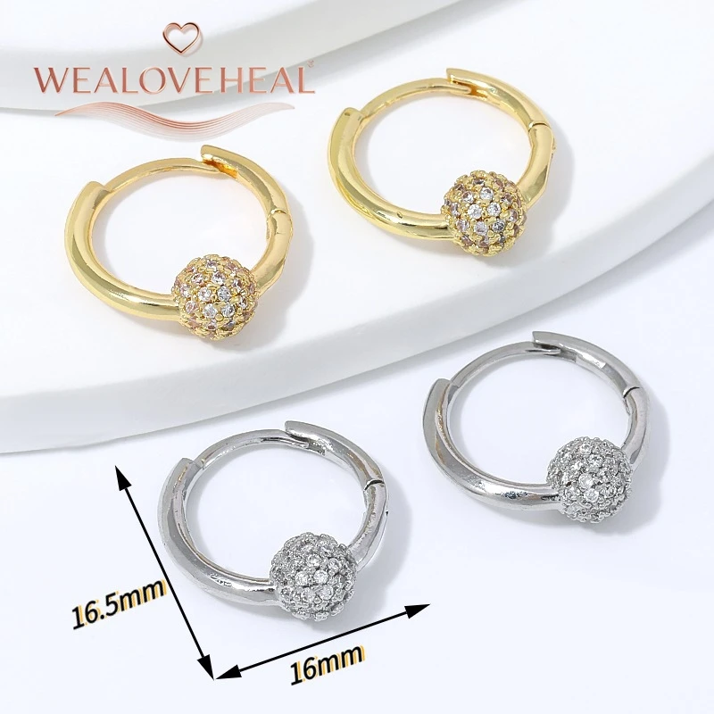 ohrringe damen, 18K Vergoldete Messing-Huggie-Ohrringe mit Mikro-Pavé-CZ-Kugeln für Damen, Täglicher Schmuck, Valentinstag- und Geburtstagsgeschenk – Detail 17