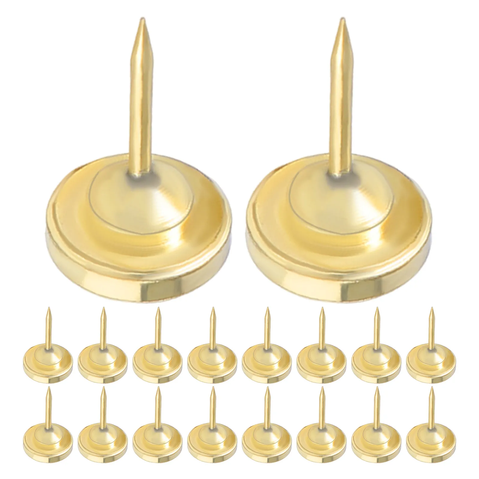 20Pcs Versatile Flat Metal Push Pins 0.63x0.39 Inch Decorative Thumbtacks for Map Poster Memo Display Cork Wood Wall Use