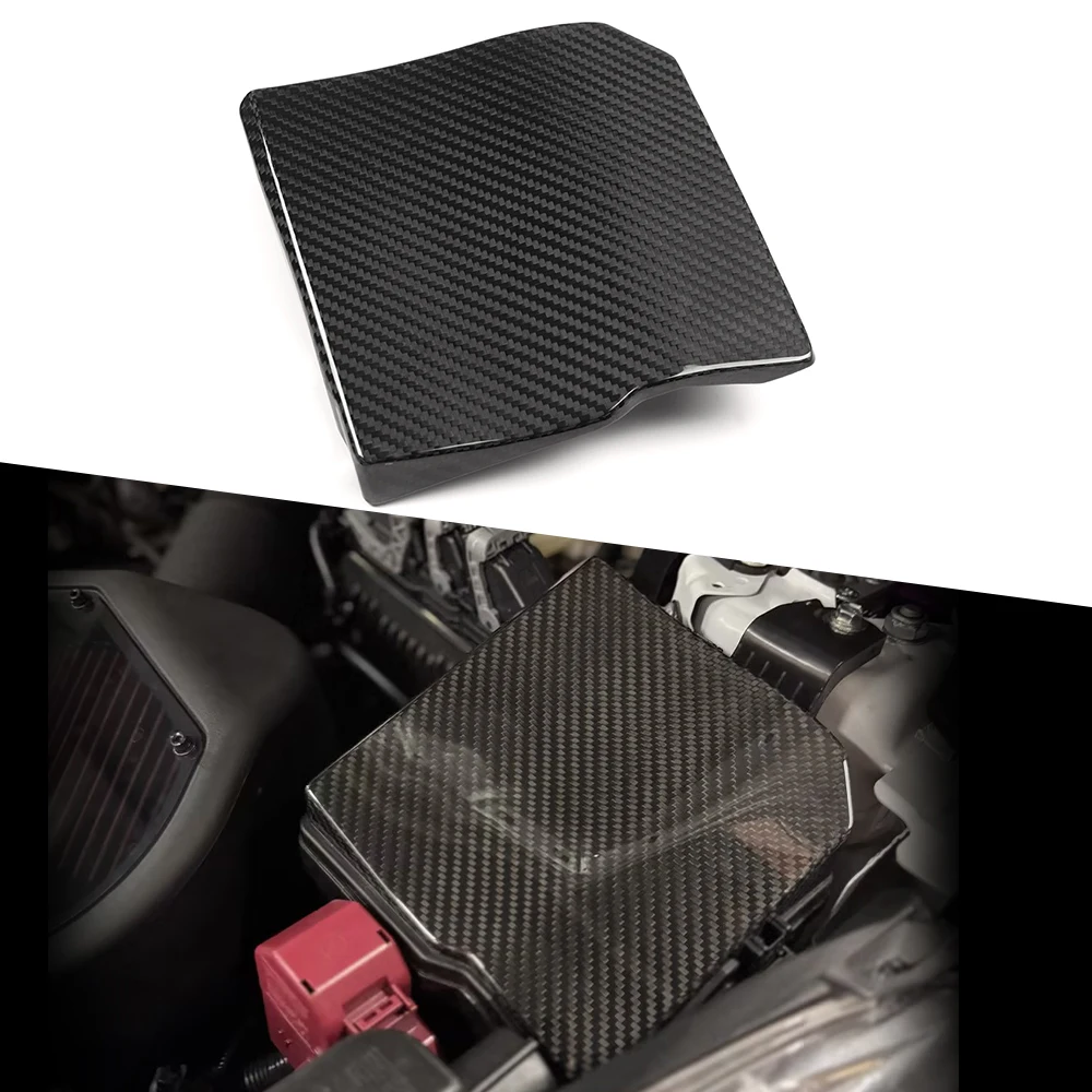 

100% Real Carbon Fiber Car Interior Front Engine Fuse Box Battery Upper Protection Cover Trim For Toyota GR Yaris 2025 2026
