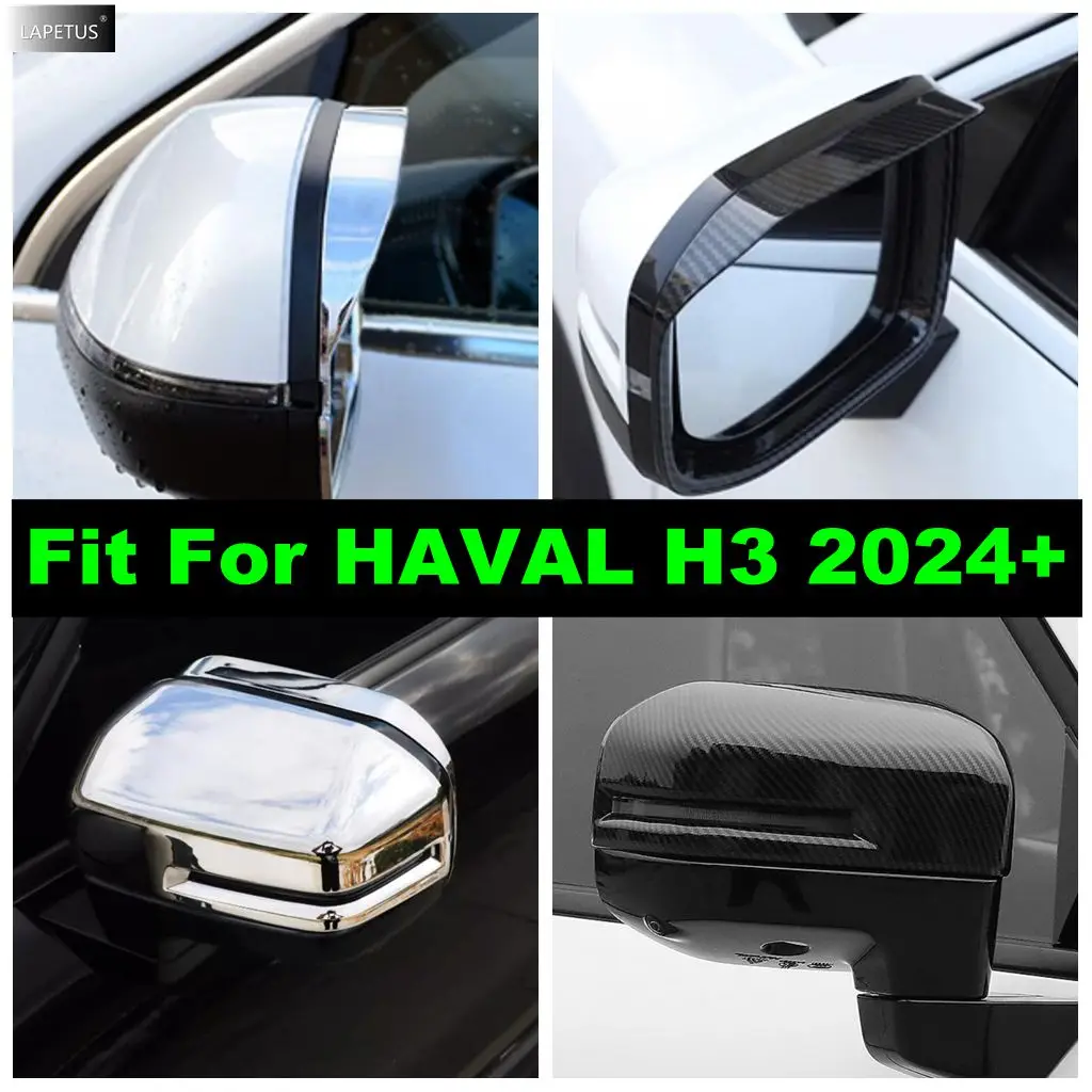 

Rearview Mirror Cap Rain Shade Rainproof Mirror Eyebrow Cover Trim ABS Chrome / Carbon Fiber Accessories For HAVAL H3 2024 2025