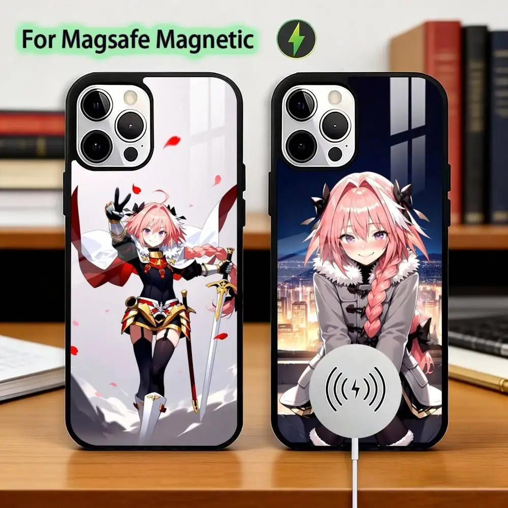 

F-Fate Apocrypha A-Astolfo Phone Case For iPhone17,16,15,14,13,12,11 Plus,Pro Magnetic with Magsafe Wireless Charging