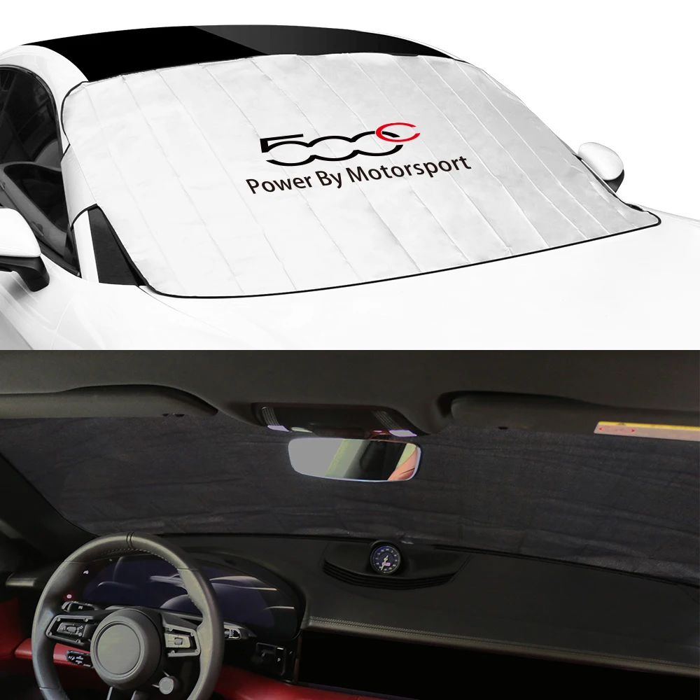 Car Front Windshield Sunshade Cover Anti-UV Sunshield Shield Car Accessories For Fiat 500 500C 2012 500X 500L Abarth 695