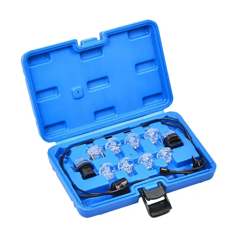 【Ship Within 11PCS Noid Light Test Kit Fuel Injector Tester Tool Noid Light Set Fuel Light Fuel Injector Tester Kit Black