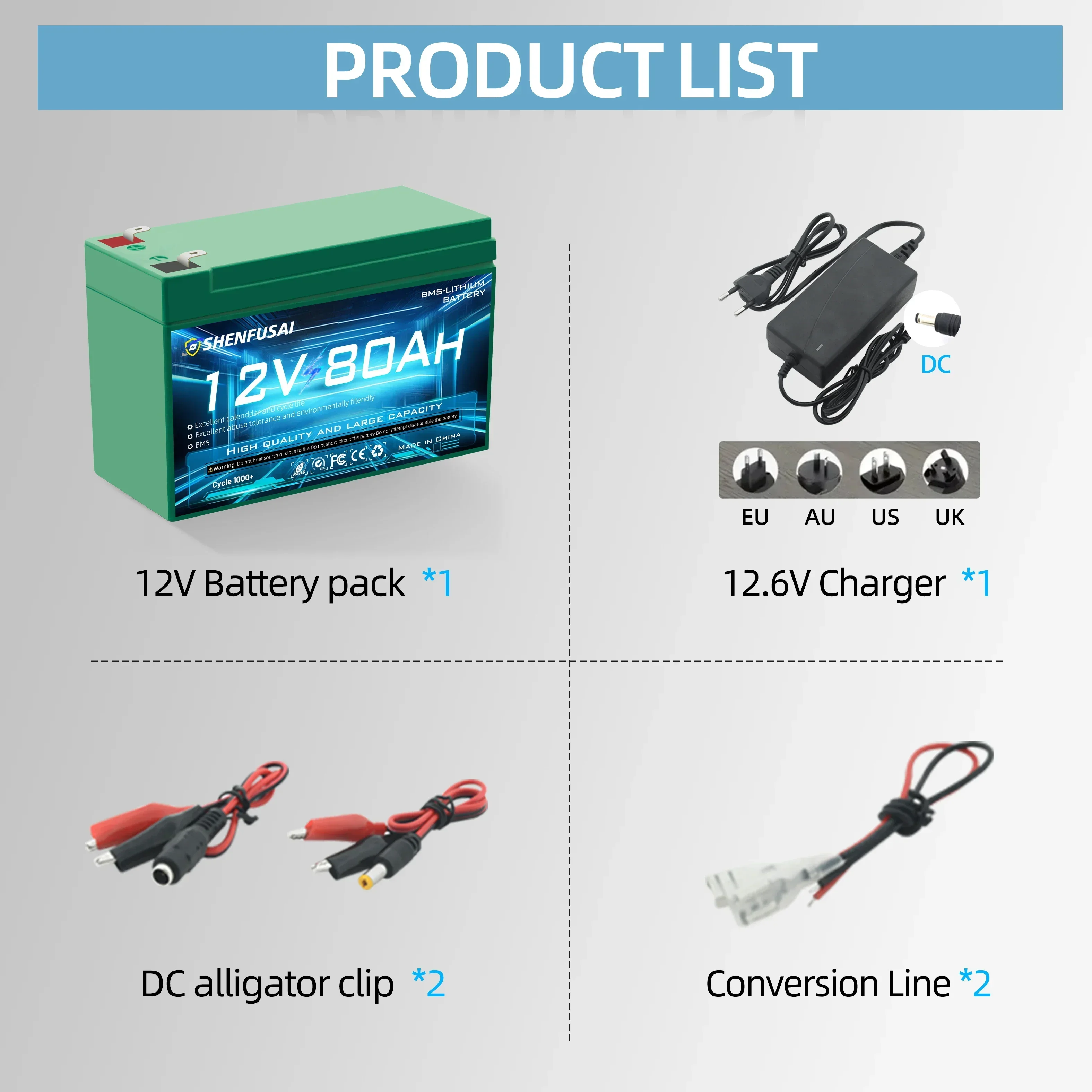 100% True Capacity 18650 Battery12V80Ah\\ 120AH Li Ion Upgraded Lithium BatteryPack Built-in BMS 30A High Current For solar cells