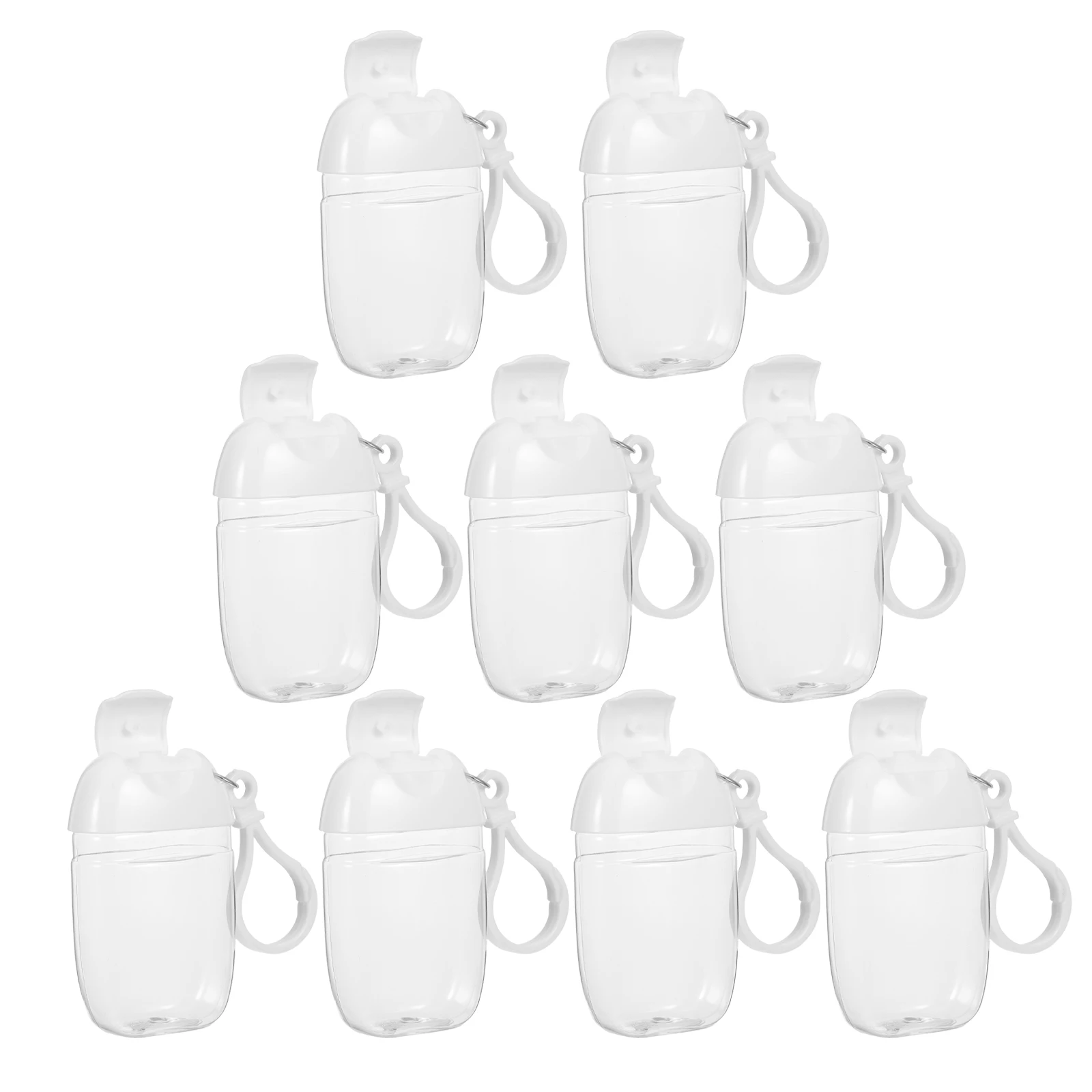 9 Pcs Bottled Travel Size Lotion Keychain Leak Proof Bottles Portable Hand Clear for Toiletries with