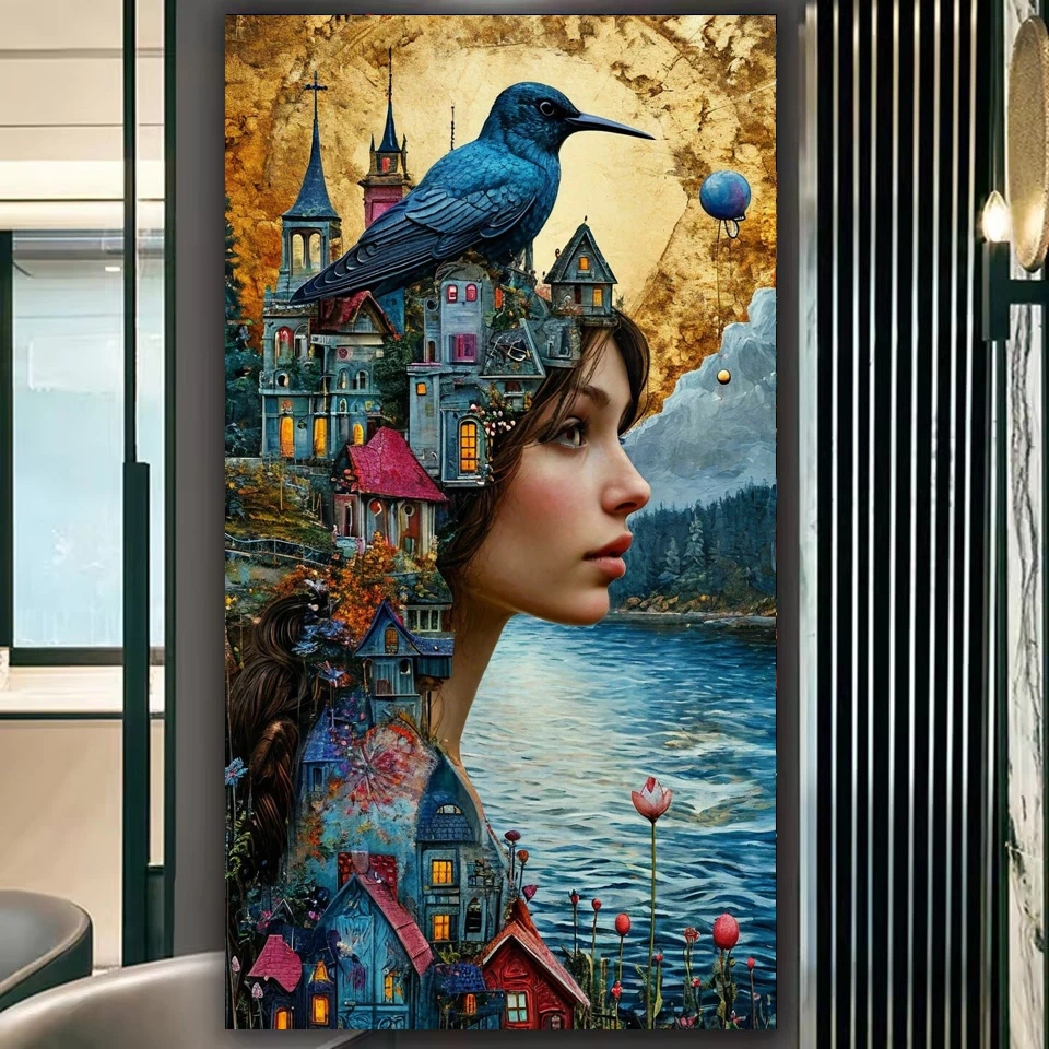 

Large 5D Diy Diamond Painting Rhinestone Of Pictures Fantasy Landscape Woman Beauty Full Square Round Diamond Mosaic Embroidery