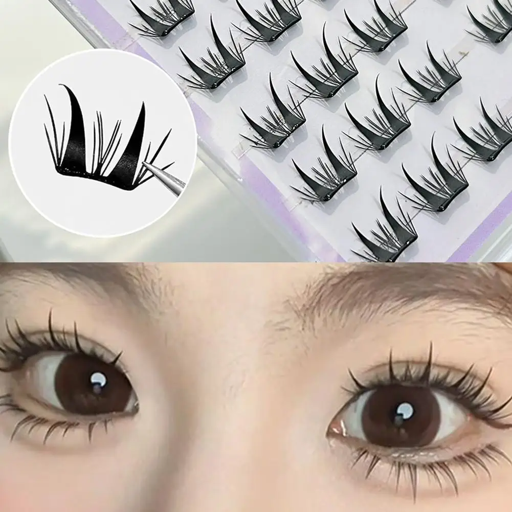 Sunflower Shaped Self-Adhesive Fake Eyelashes Thin Film Cat Paw Design Fake Eyelashes Easy Application No Glue Needed