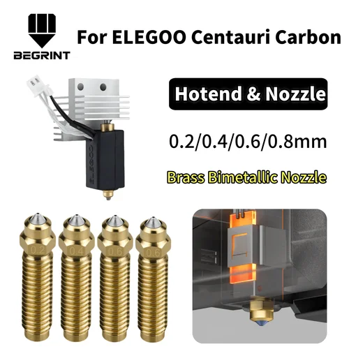 Boquilla de latón bimetálica para impresora 3D ELEGOO Centauri Carbon, 0,2/0,4/0,6/0,8mm, nueva actualización