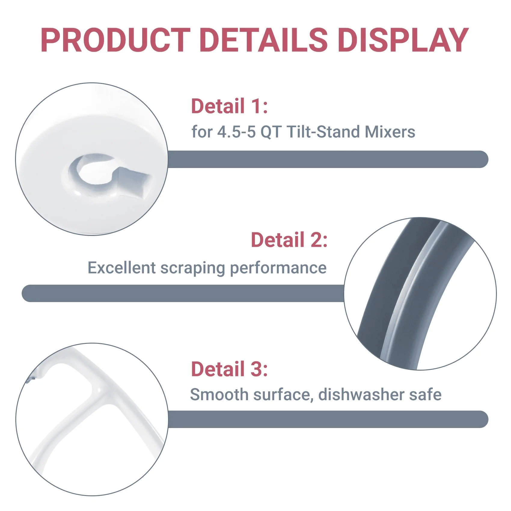 AD-Flex Edge الخافق لخلاط كيتشن ايد 4.5-5 QT حامل إمالة الرأس خلاط المرفقات ، خلاط مجداف الملحقات