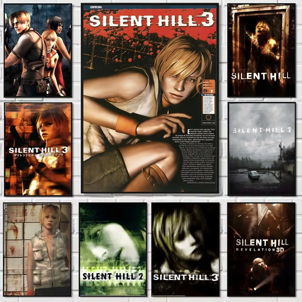 ملصق قماشي للخط من لعبة سايلنت هيل: مجاني للتجاعيد ومقاوم للماء ومتين لجميع الفضاء لتزيين الحائط