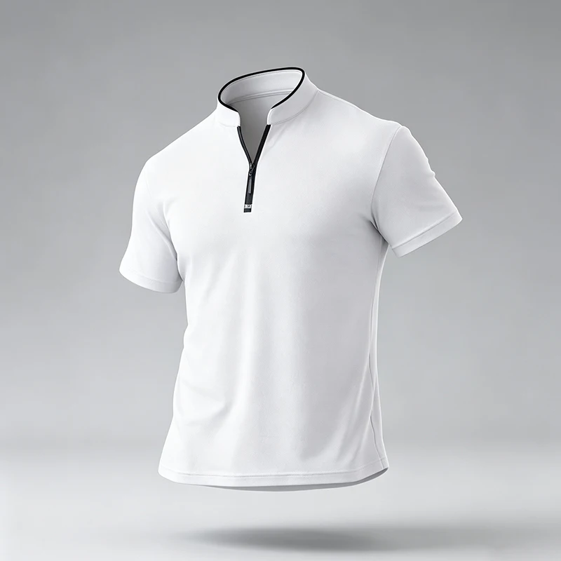 Herren Basic Pullover mit halbem Reißverschluss, Stehkragen und langen Ärmeln, geeignet für Kurzurlaube und verschiedene Freizeitaktivitäten. – Detail 7