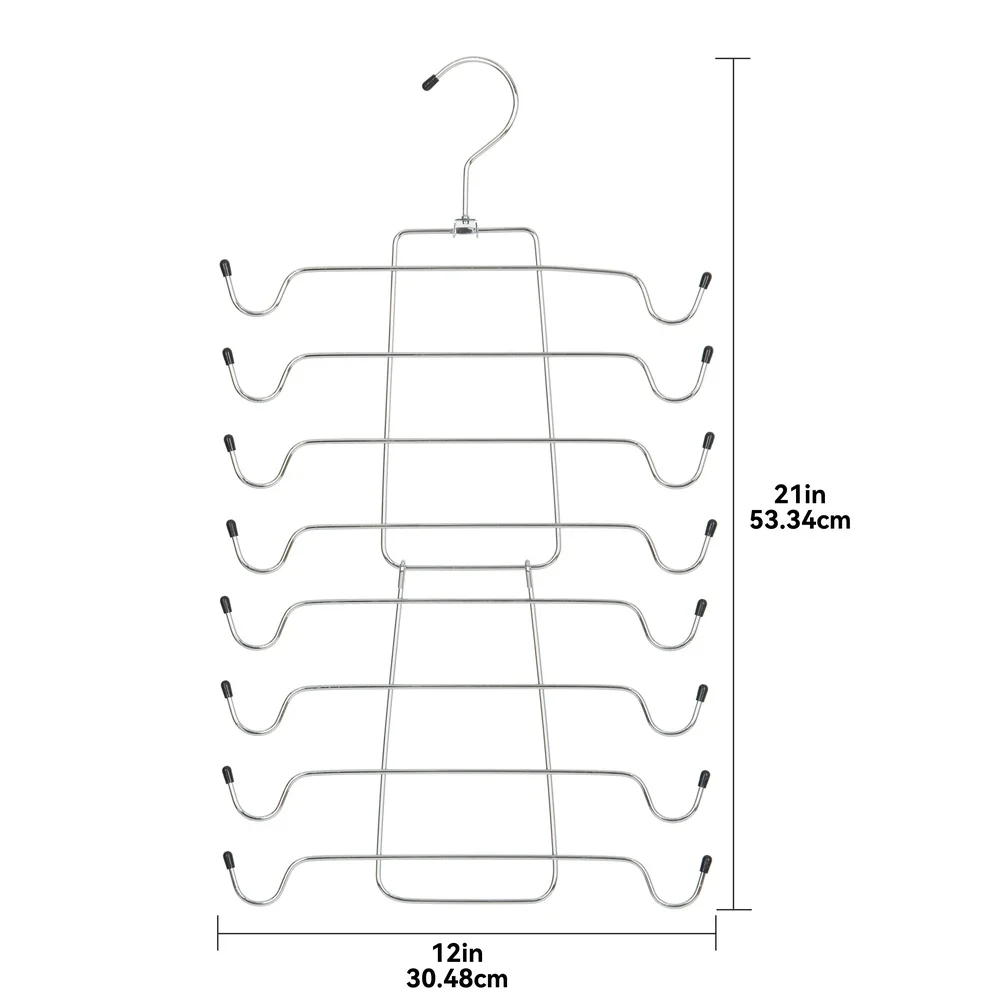 2 Pack Heavy Duty Metal Folding Tank Top Bra Hanger 4 Tier Space Saving Closet Organizer Accessories Multiuse Garments Belts