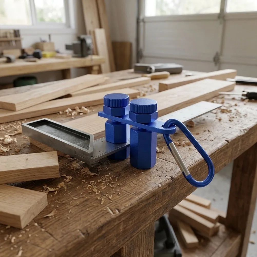 Aluminum Alloy Stair Gauges with Holder for Framing Square and Circular Saw in Stair Layout and Carpentry Wood Processing
