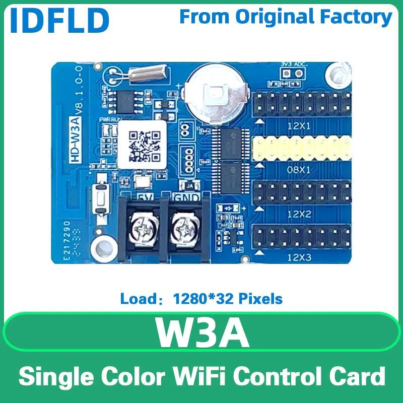 LED Display Screen HD-W3A Single Color LED Panel Mobile Phone WiFi Control Card Pixel Display HUB08 HUB12 USB Port