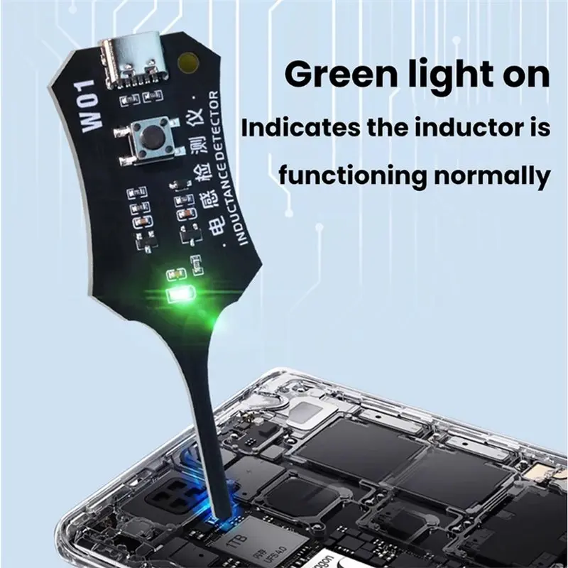 ABUI-5Pcs W01 Type-C Inductance Tester Electromagnetic Induction Motherboard Coil Detector Tool For Rapid Troubleshooting