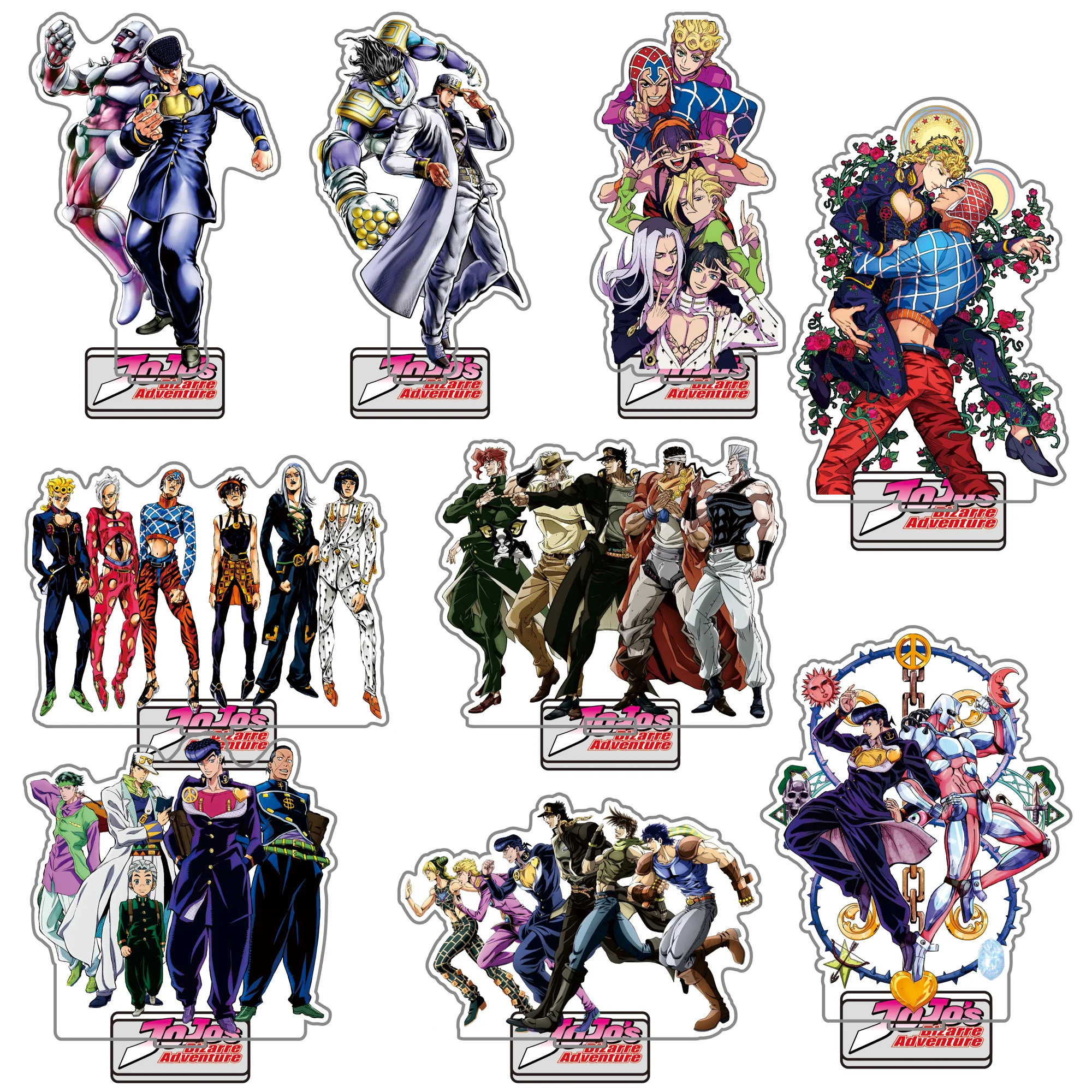 JoJo Bizarre Adventure-soporte acrílico de 15cm, llavero periférico de animé de doble cara con impresión HD, decoración de escritorio, accesorio de Cosplay, regalo para Amiga