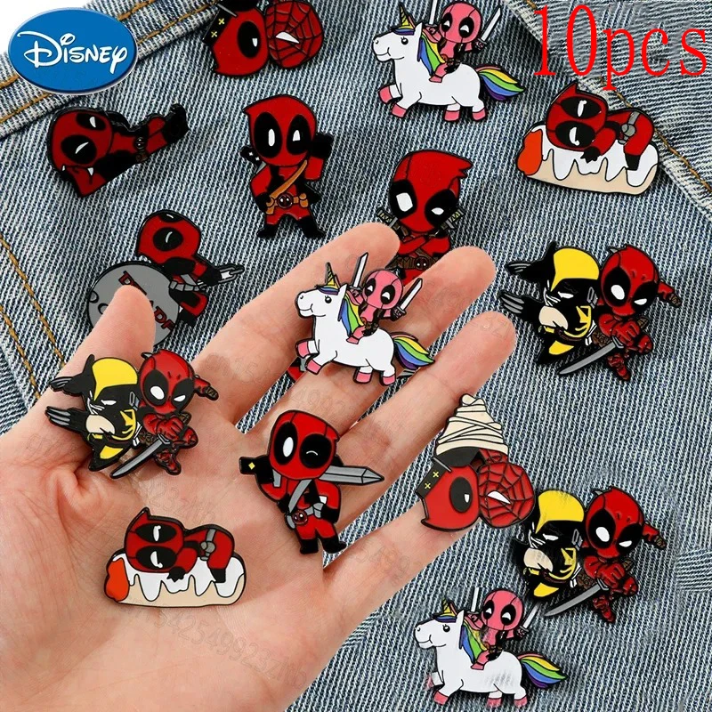 1Set Marvel Movie Deadpool & Wolverine Brooch Cartoon Creative Cute Enamel Pin Metal Badge Clothing Backpack Accessories Gifts