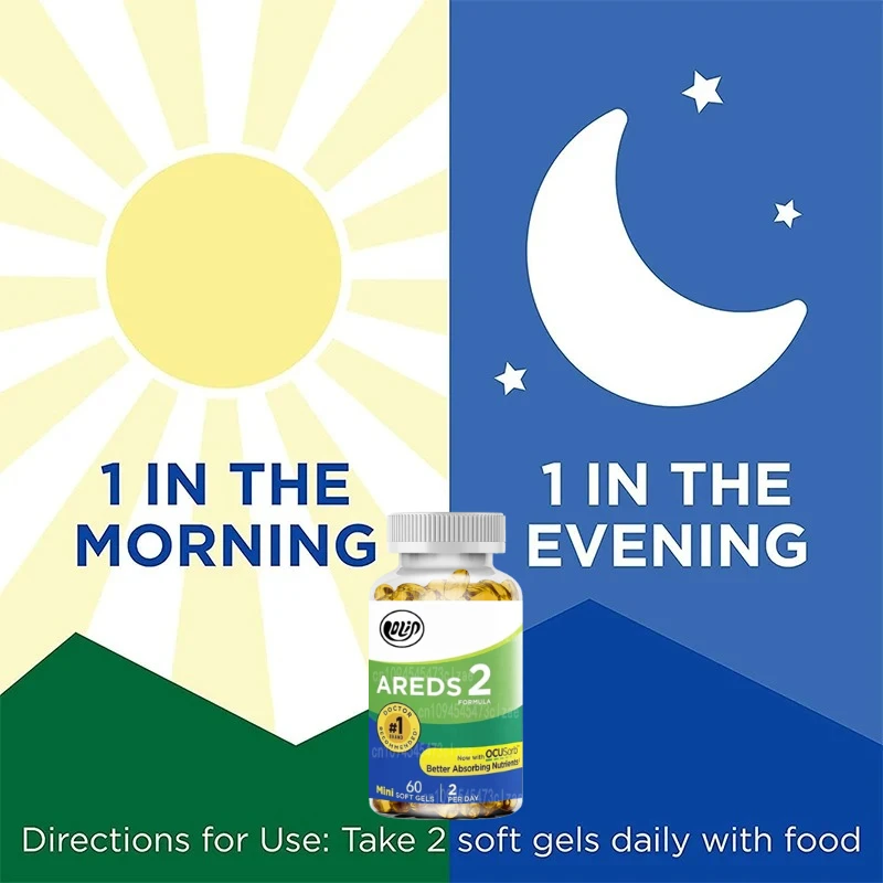 Eye Vitamin, Lutein, and Zeaxanthin Supplements, Containing Vitamin C, Vitamin E, Zinc, and Copper