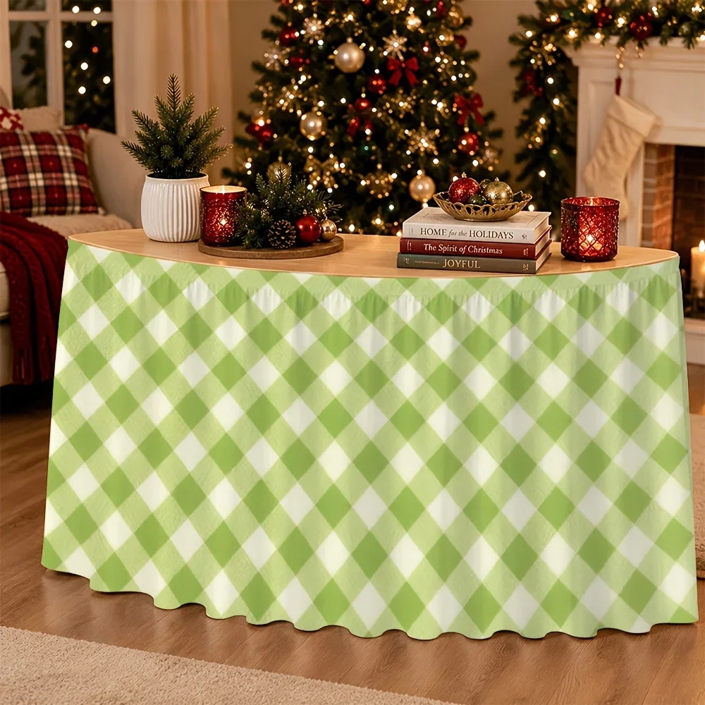 One party table skirt, a new party decoration, suitable for birthdays, Christmas and Halloween, is a perfect gift.