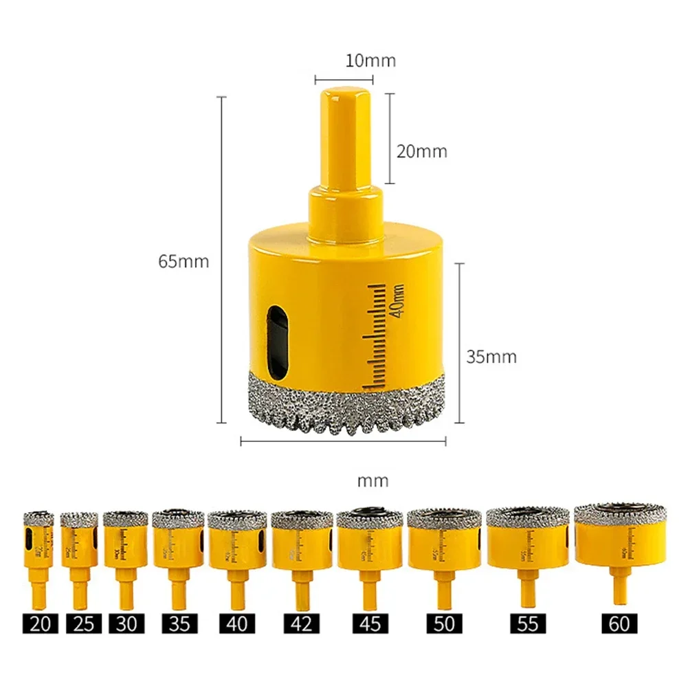 20-60mm Tile Hole Opener Drilling Tool Granite Tile Marble Concrete Hole Cutter Spring Serrated Hole Opener Power Tools