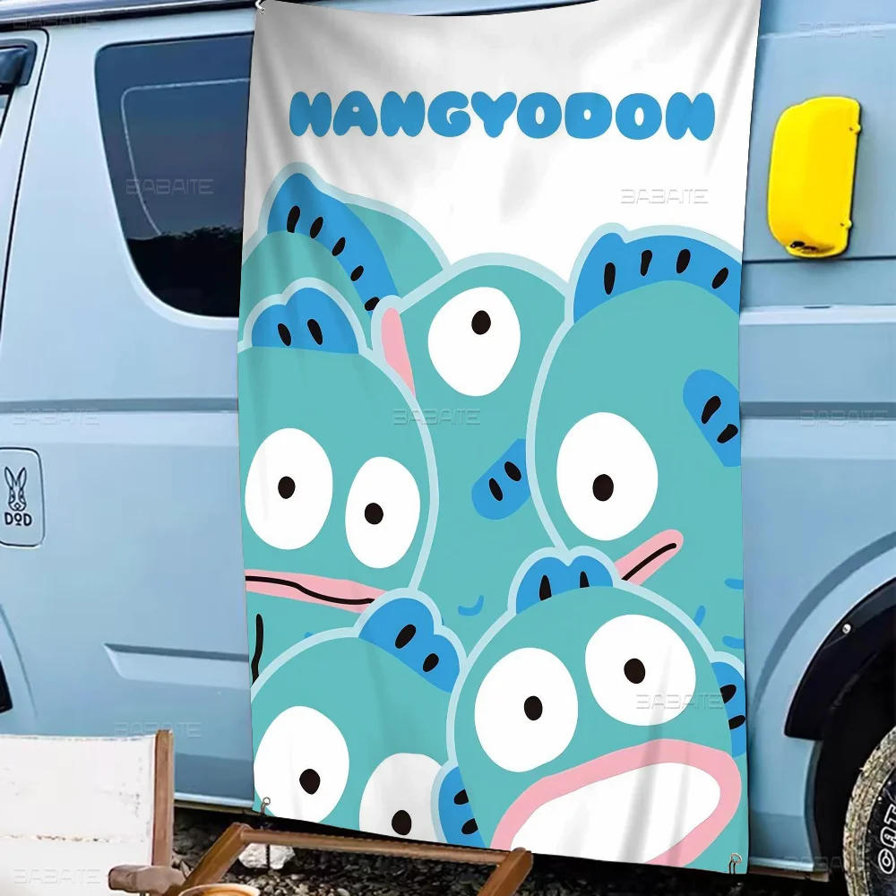 H-Hangyodon Cute Printed Large Flag Art Science Fiction Room Home Decor Decor Banner