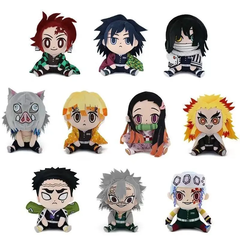 Demon Slayer Plush Doll Tanjirou Nezuko Zenitsu Anime Cosplay Stuffed Toy Kimetsu No Yaiba Game Plushie Figure Kid Xmas Gifts