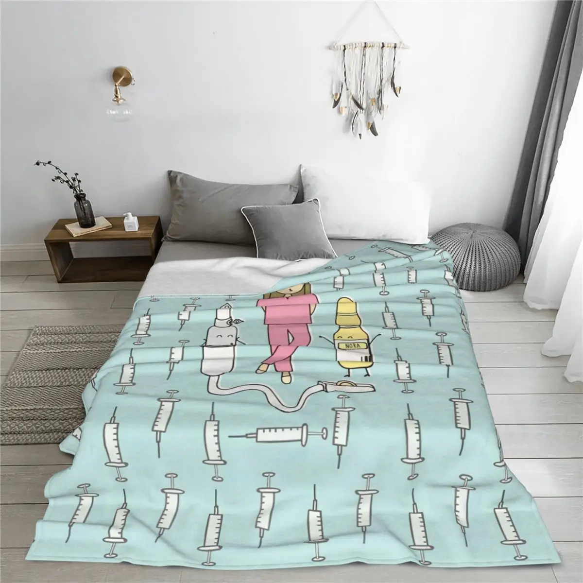 Enfermera En Apuros Nurse Medical Flannel Blanket Custom Throw Blankets for Sofa Bedding Lounge 125*100cm Quilt