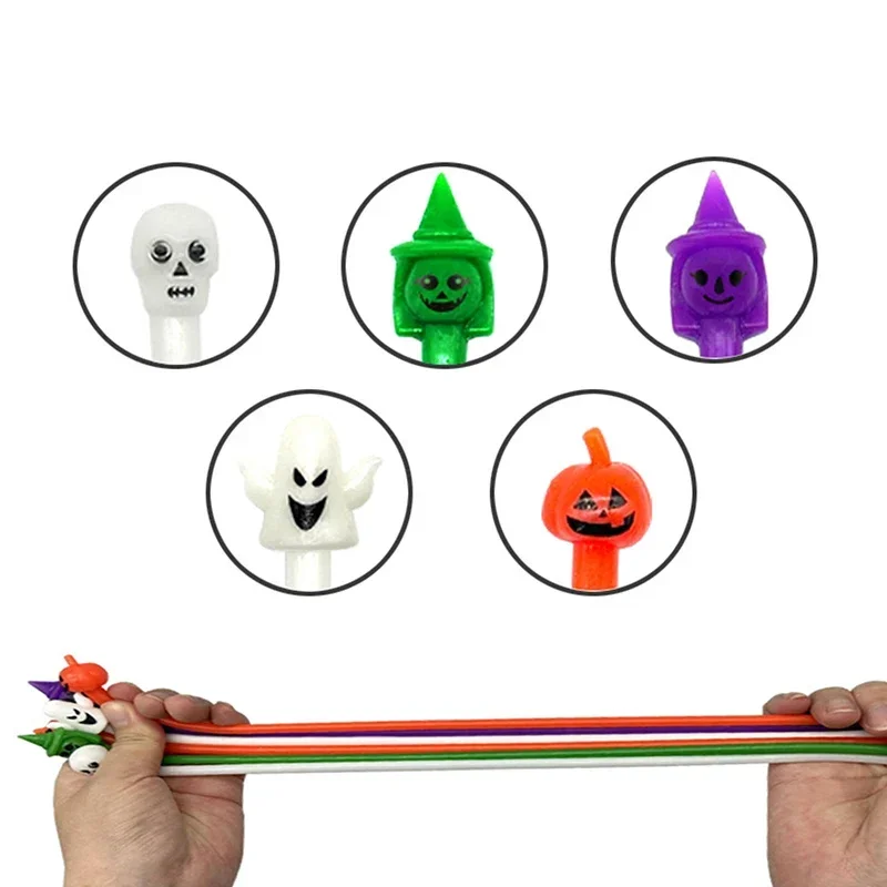 10pcs Halloween Stretchy Strings Ghost Pumpkin Spider Bat Witch Sensory Toys Stimulating  Addictive Sensory Toys for Kids