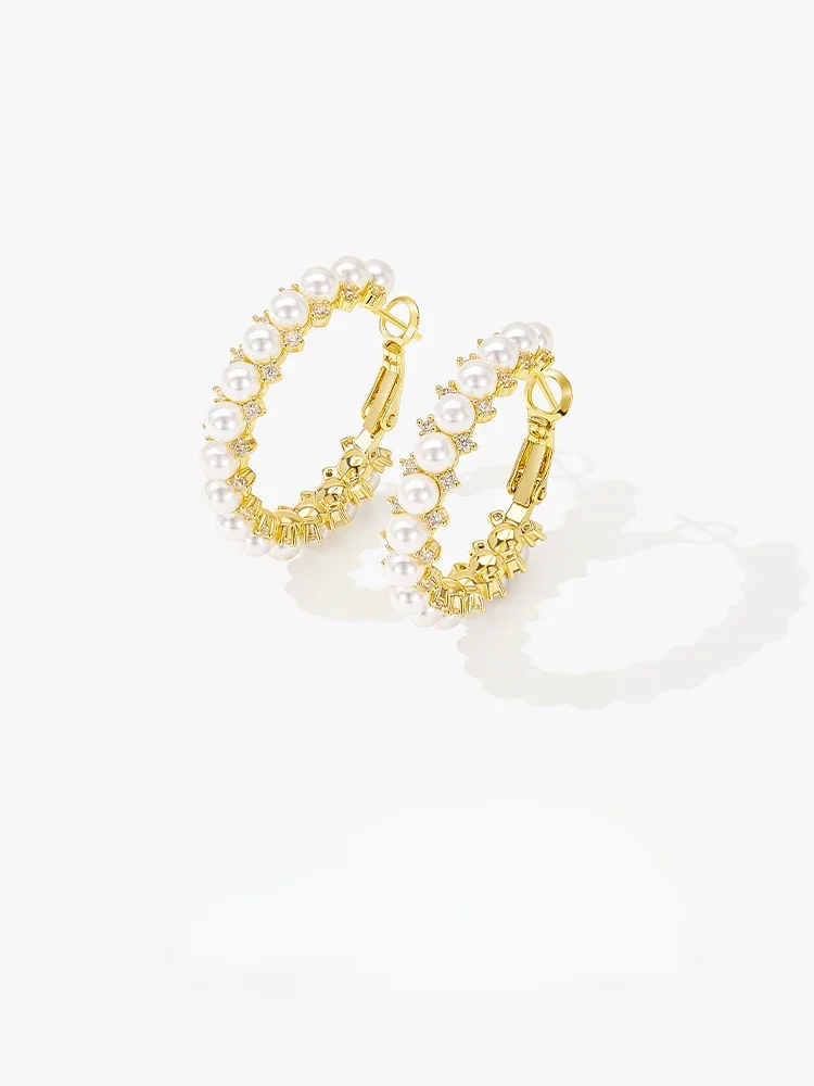 

French light luxury high-end imitation pearl earrings earrings for women