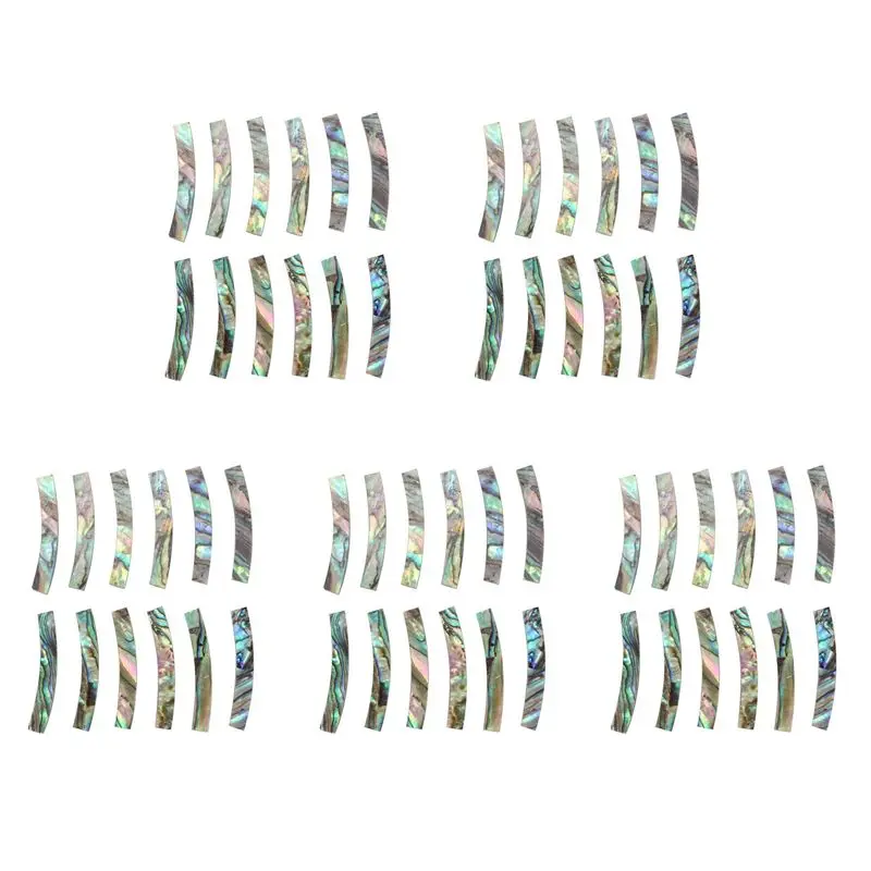 B48B-60Pcs Guitar Soundhole Rosette Paua Abalone Shell Inlay Curved Strips Guitar Sound Hole Inlay 4Mm Width