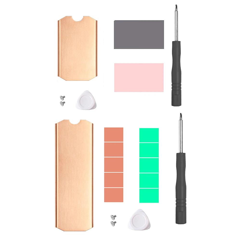 

Solid State Disk Cooler Copper Lightweight Solid State Disk Radiator 0.5mm 401W Antioxidant Set Durable for Laptop Desktop