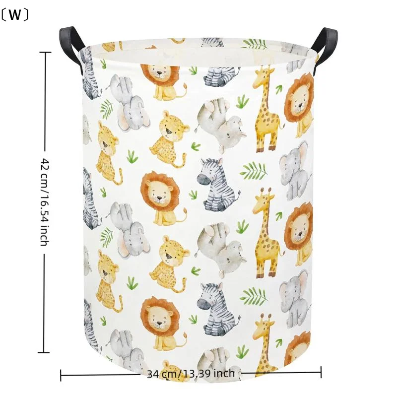 Cartoon-Tier-Aufbewahrungskorb, faltbarer, wasserdichter Wäschekorb mit Doppelgriffen für Kinderspielzeug und Kleidung.