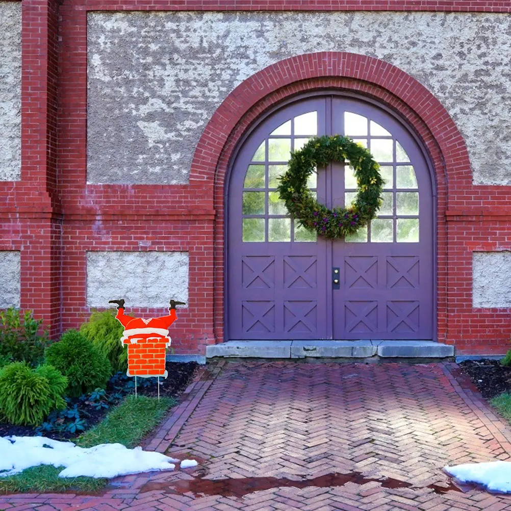 

5pcs Christmas Yard Signs Sturdy Plastic Durable Vivid Elements Festive Bright Color Lifelike Pattern Outdoor Decor Garden